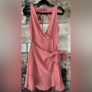 Altar'd State Pink Wrap Dress, Size: Small